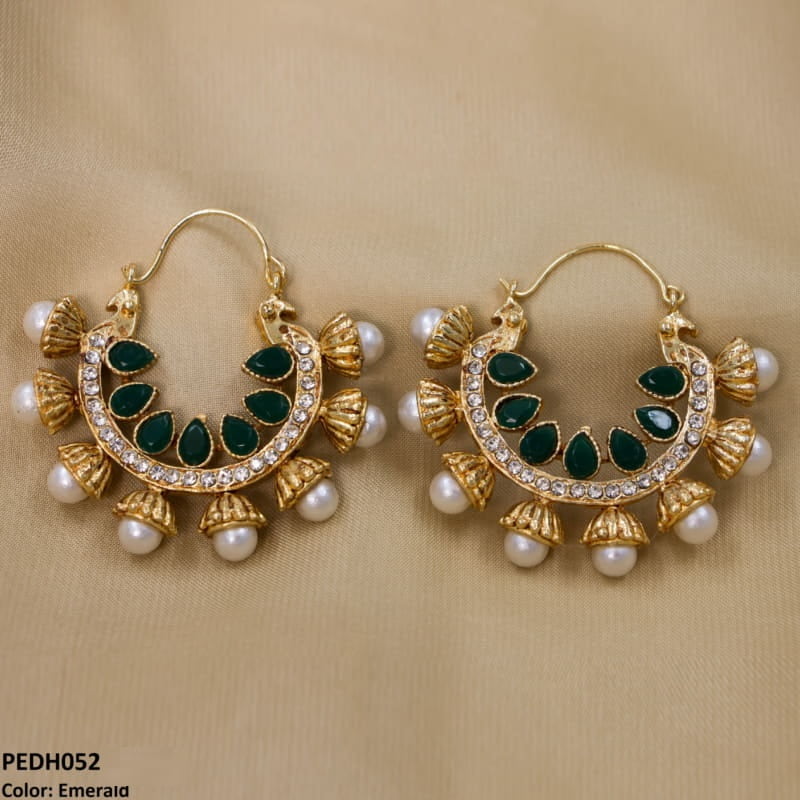 Pear Temple Ear Hoops Pair