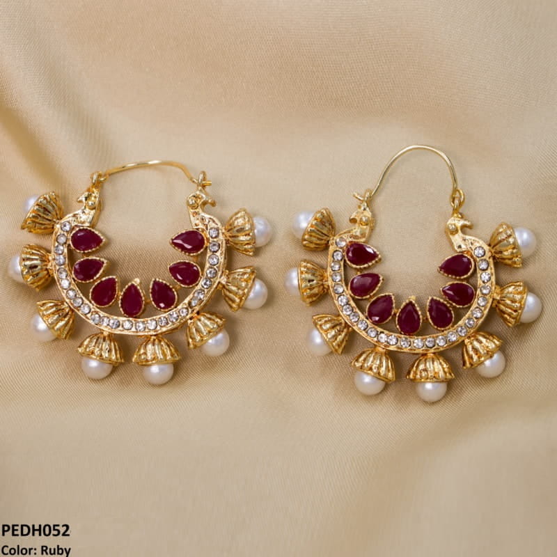 Pear Temple Ear Hoops Pair