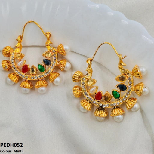 Pear Temple Ear Hoops Pair