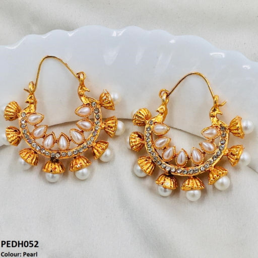Pear Temple Ear Hoops Pair