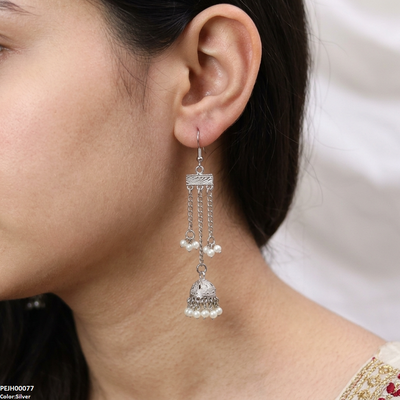 Layered Pearl Drop Jhumki