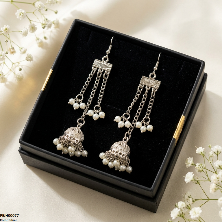 Layered Pearl Drop Jhumki