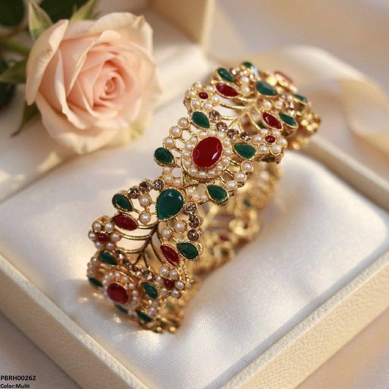 Oval/Tear Flower Adjustable Bangle