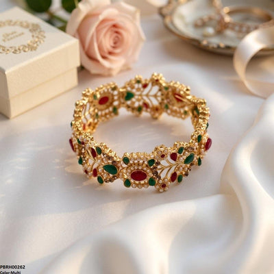 Oval/Tear Flower Adjustable Bangle