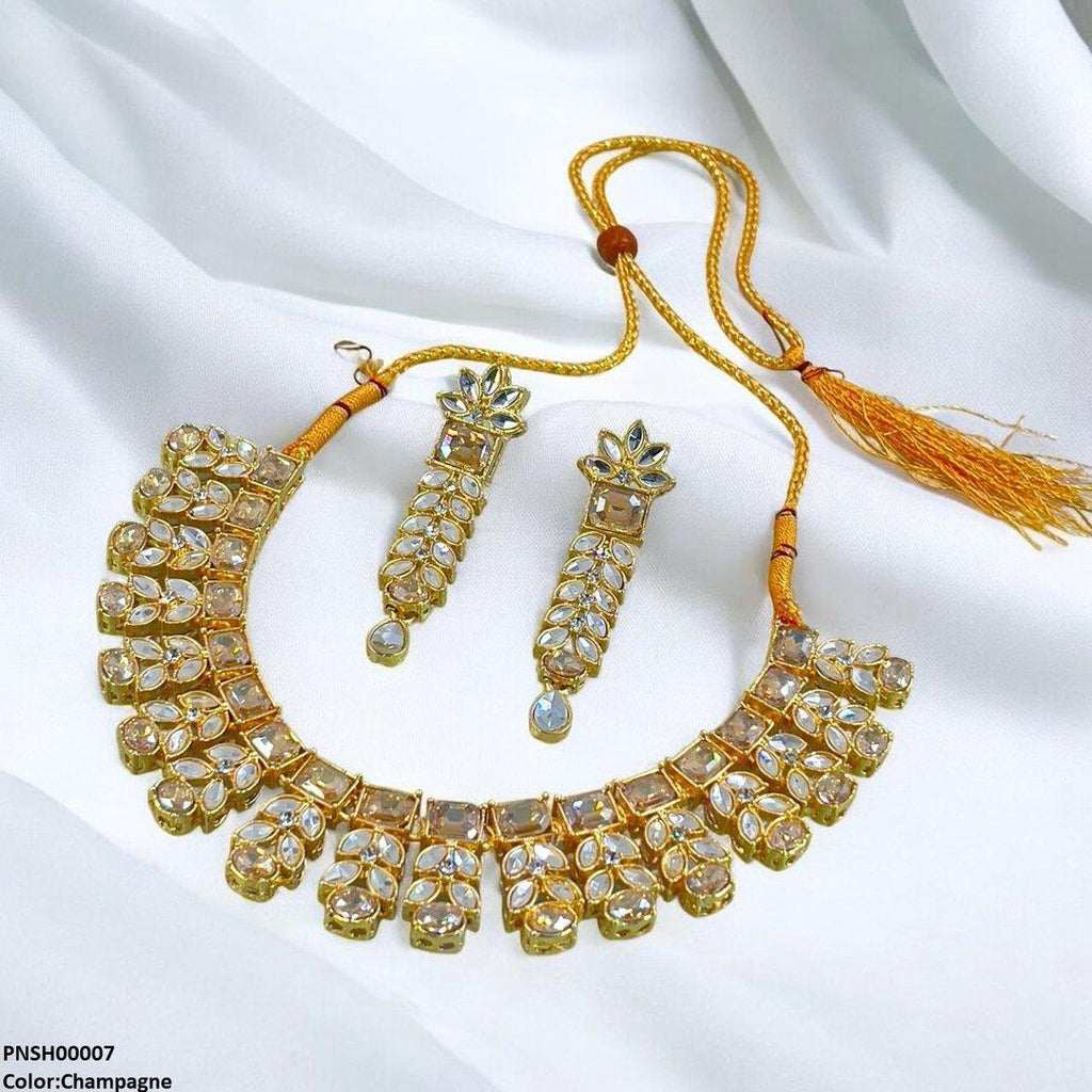 Reactangle/Oval Tear Necklace Set
