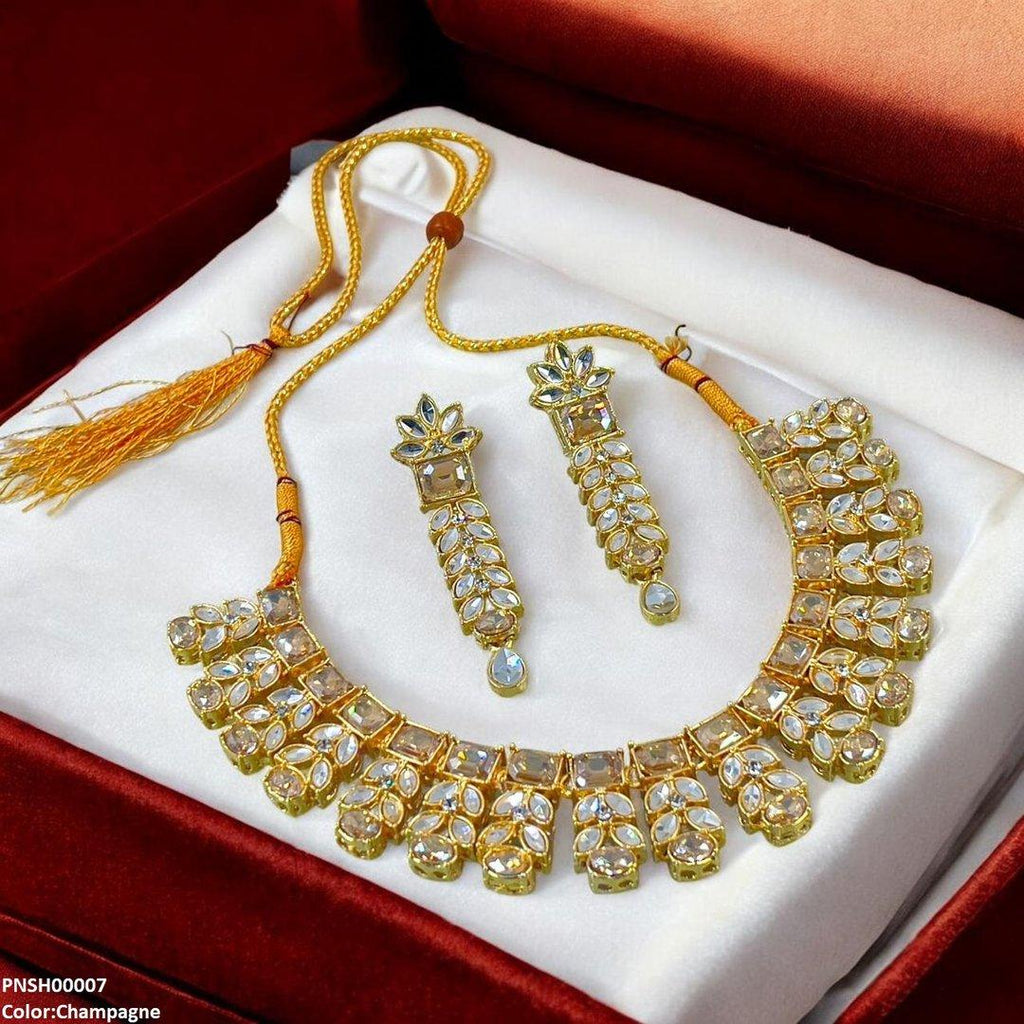 Reactangle/Oval Tear Necklace Set