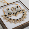 Rectangle Pearl Necklace Set