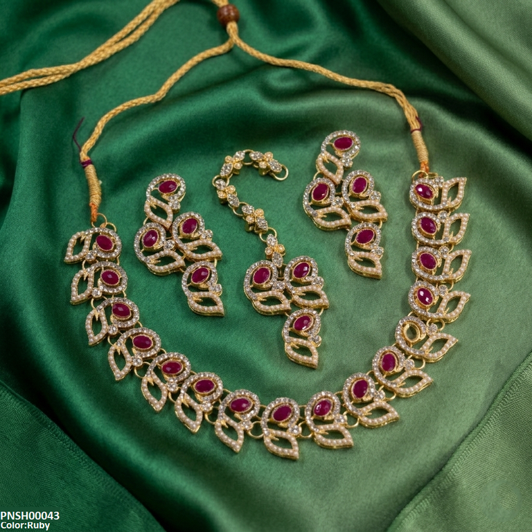Leaf Round Necklace Set