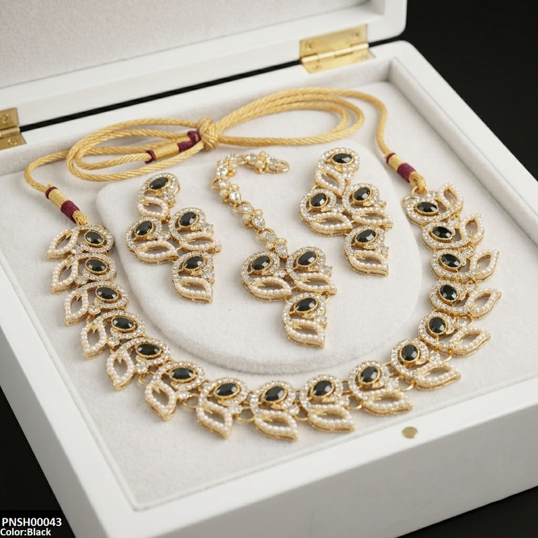 Leaf Round Necklace Set