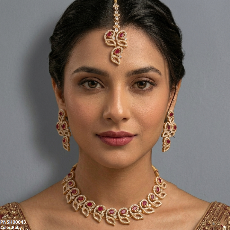 Leaf Round Necklace Set