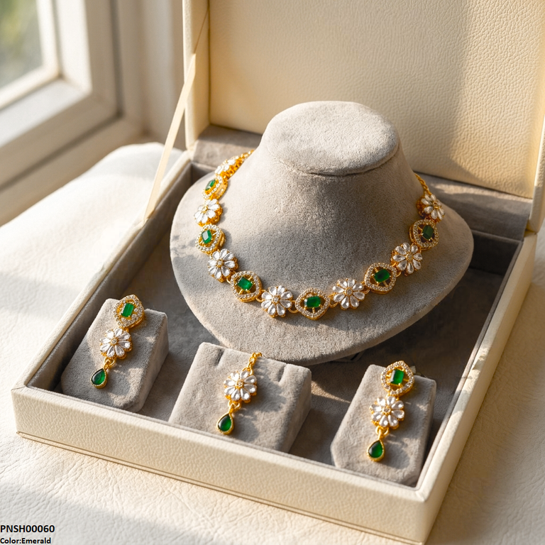 Floral Flower Necklace Set