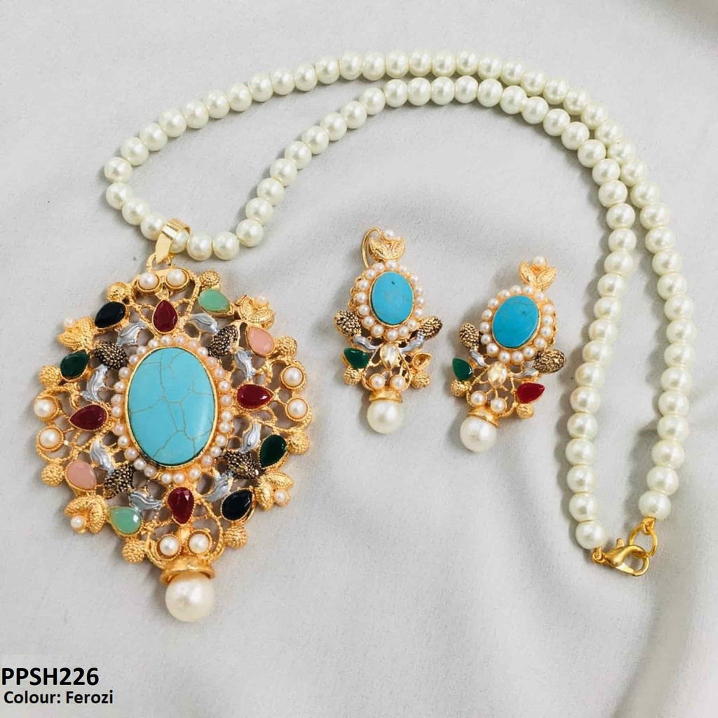 Tear Oval Pendant Set
