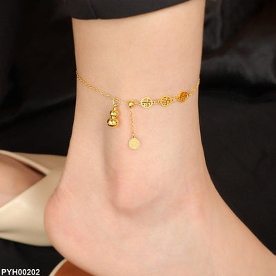 Stainless Steel Coin Single Anklet