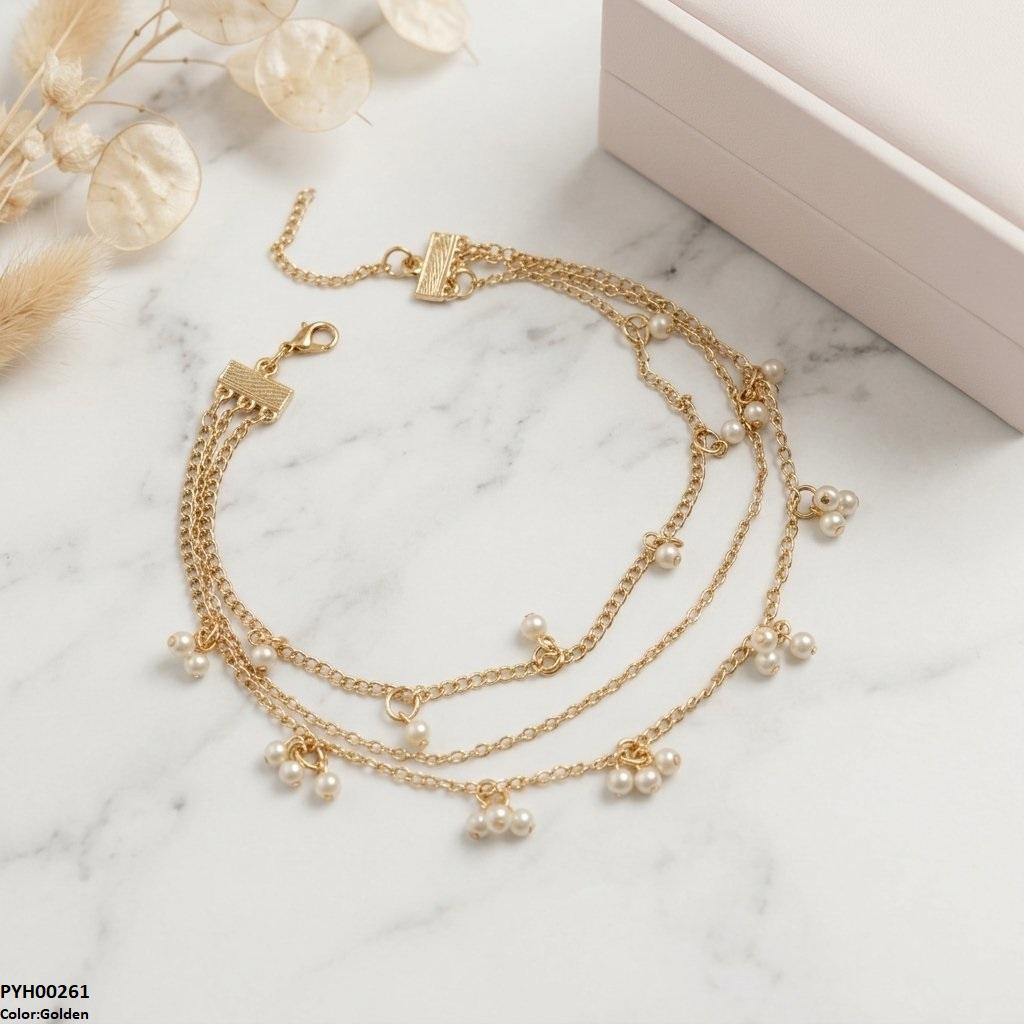 Layeard Pearl Drop Single Anklet