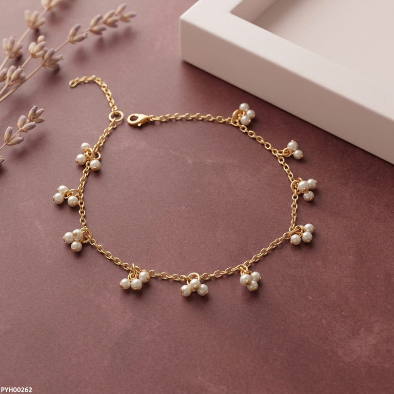 Round Pearl Drop Anklet