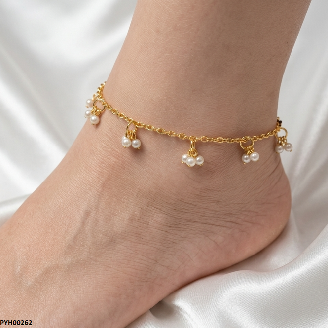 Round Pearl Drop Anklet