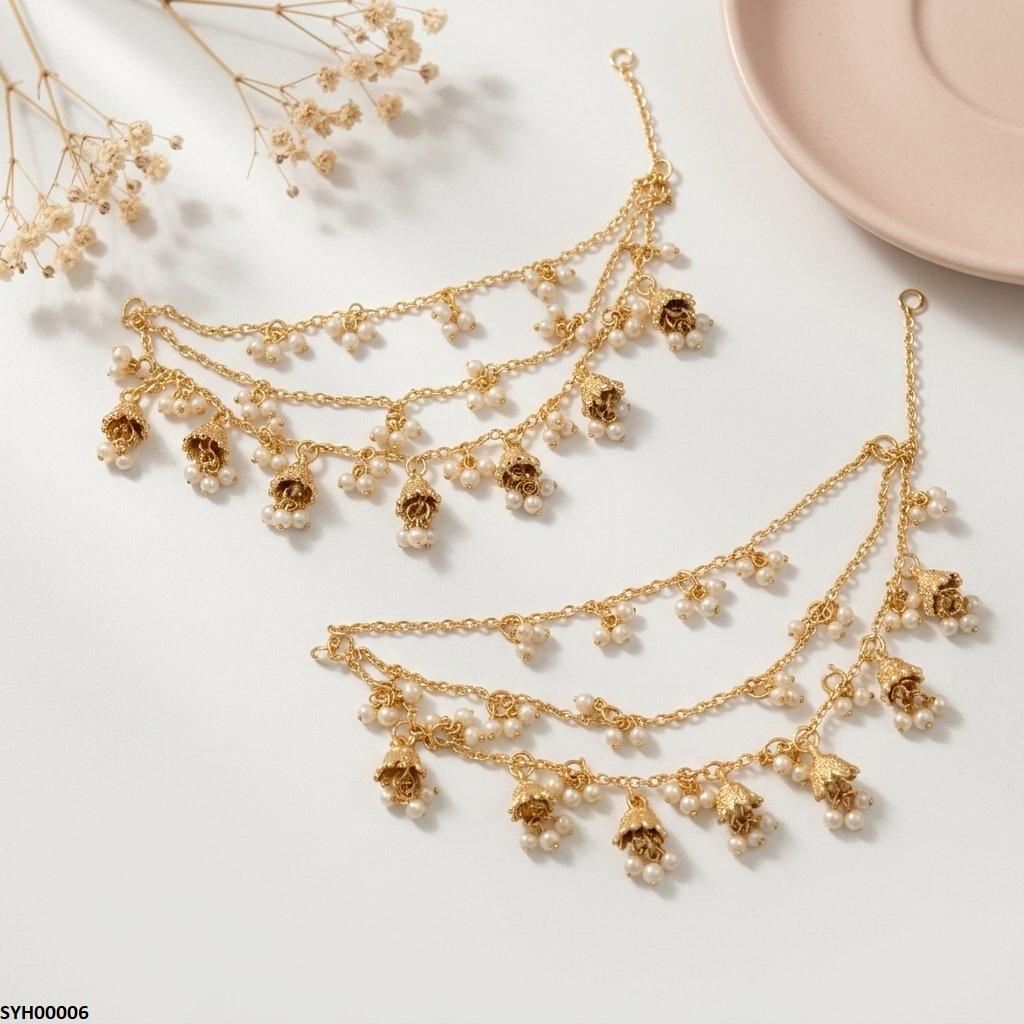 Round Pearl Bell Drop Pair Sahara