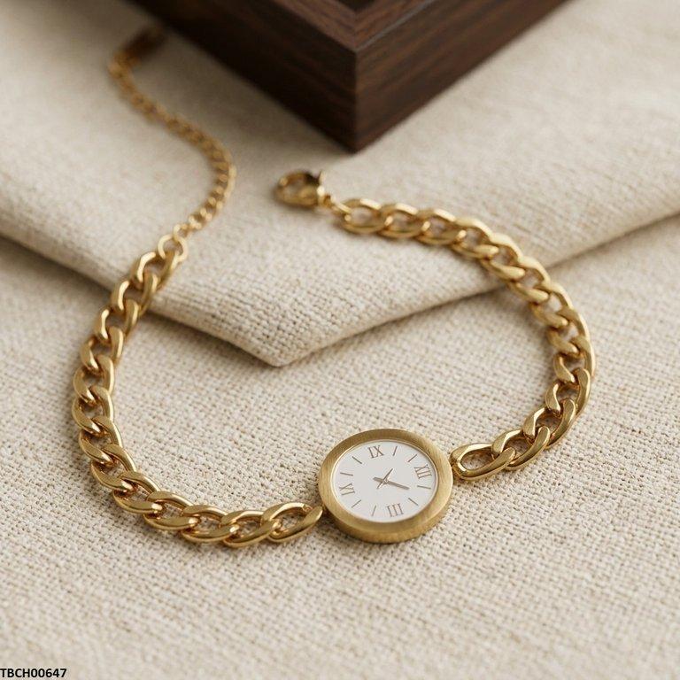 Round Watch Design Stainless Steel Bracelet