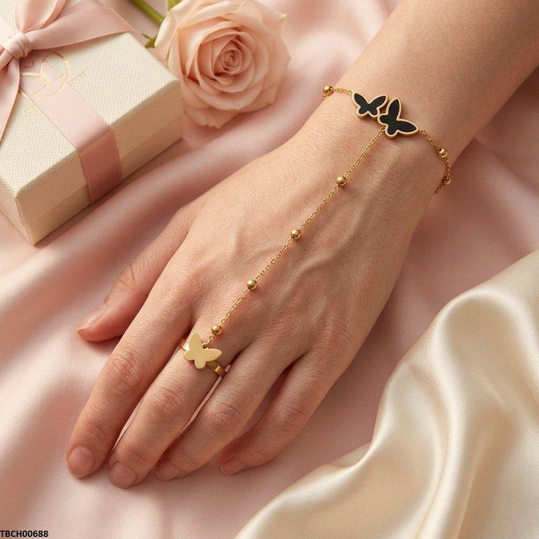 Stainless Steel Butterfly Angla Bracelet Adjustable