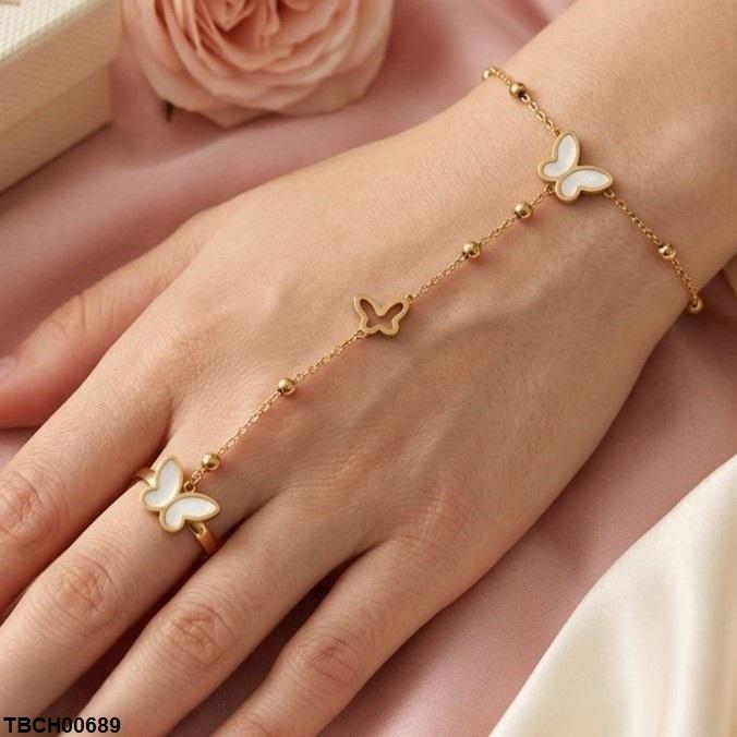 Stainless Steel Butterfly Angla Bracelet Adjustable