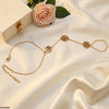 Stainless Steel Rose Flower Angla Bracelet Adjustable