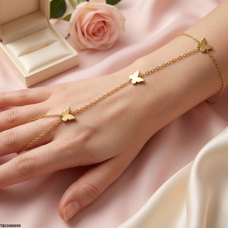 Stainless Steel Butterfly Angla Bracelet Adjustable