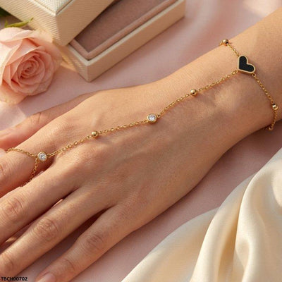 Stainless Steel Heart/Round Angla Bracelet Adjustable