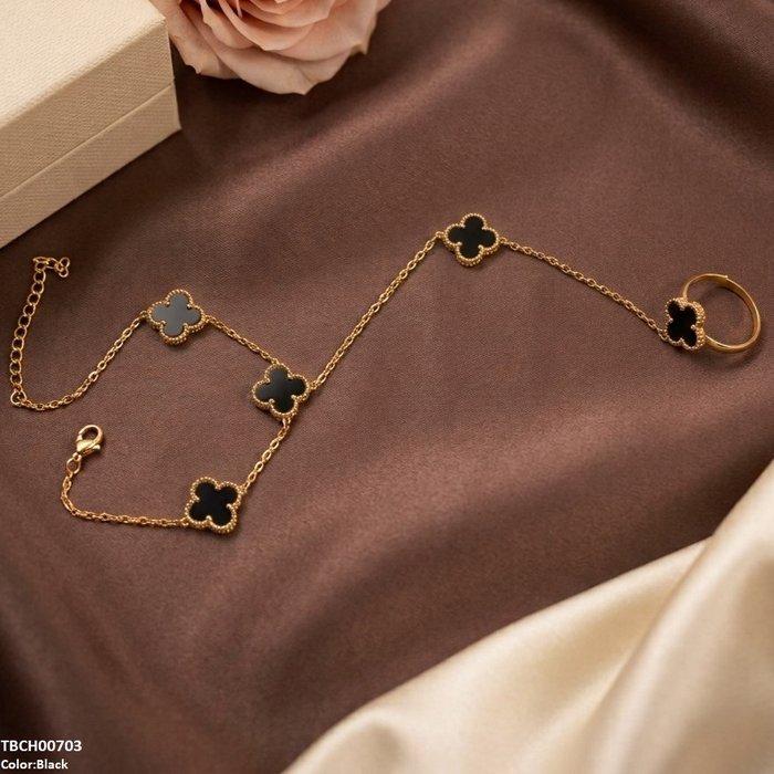 Stainless Steel Flower Angla Bracelet Adjustable