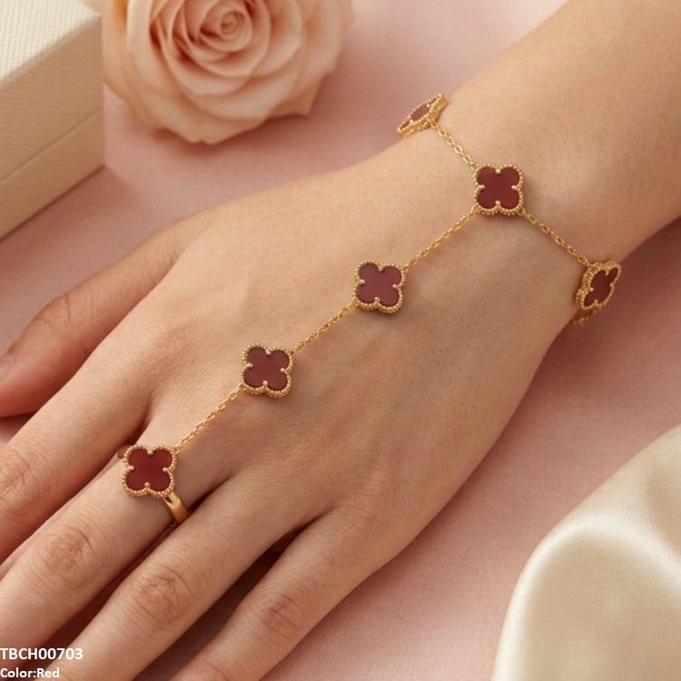 Stainless Steel Flower Angla Bracelet Adjustable