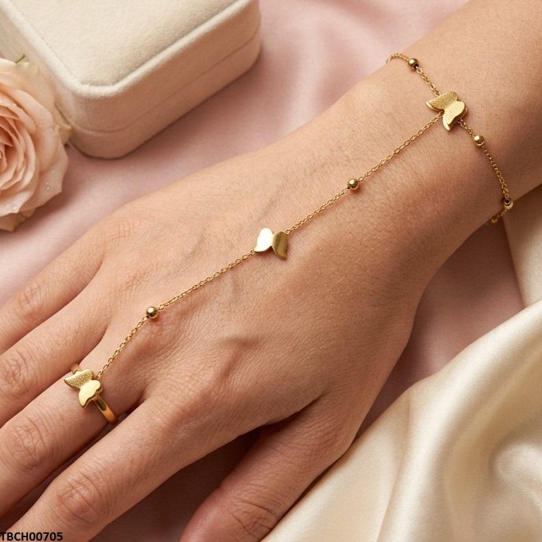 Stainless Steel Butterfly Angla Bracelet Adjustable