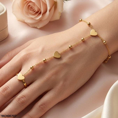 Stainless Steel Heart Angla Bracelet Adjustable