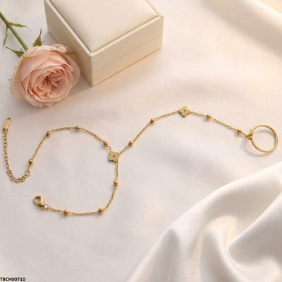 Stainless Steel Flower Angla Bracelet Adjustable