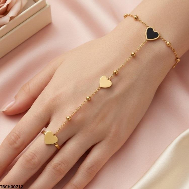 Stainless Steel Heart Angla Bracelet Adjustable
