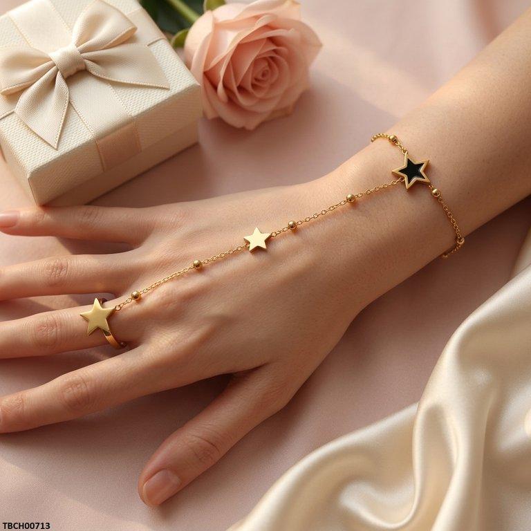 Stainless Steel Star Angla Bracelet Adjustable