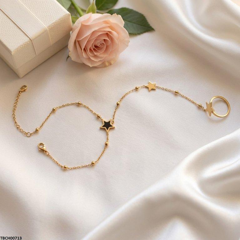 Stainless Steel Star Angla Bracelet Adjustable