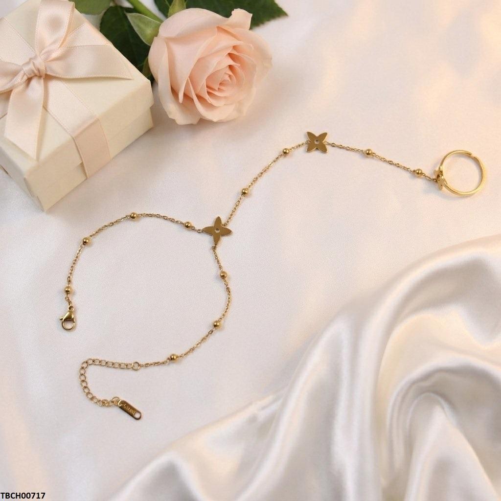 Stainless Steel Flower Angla Bracelet Adjustable