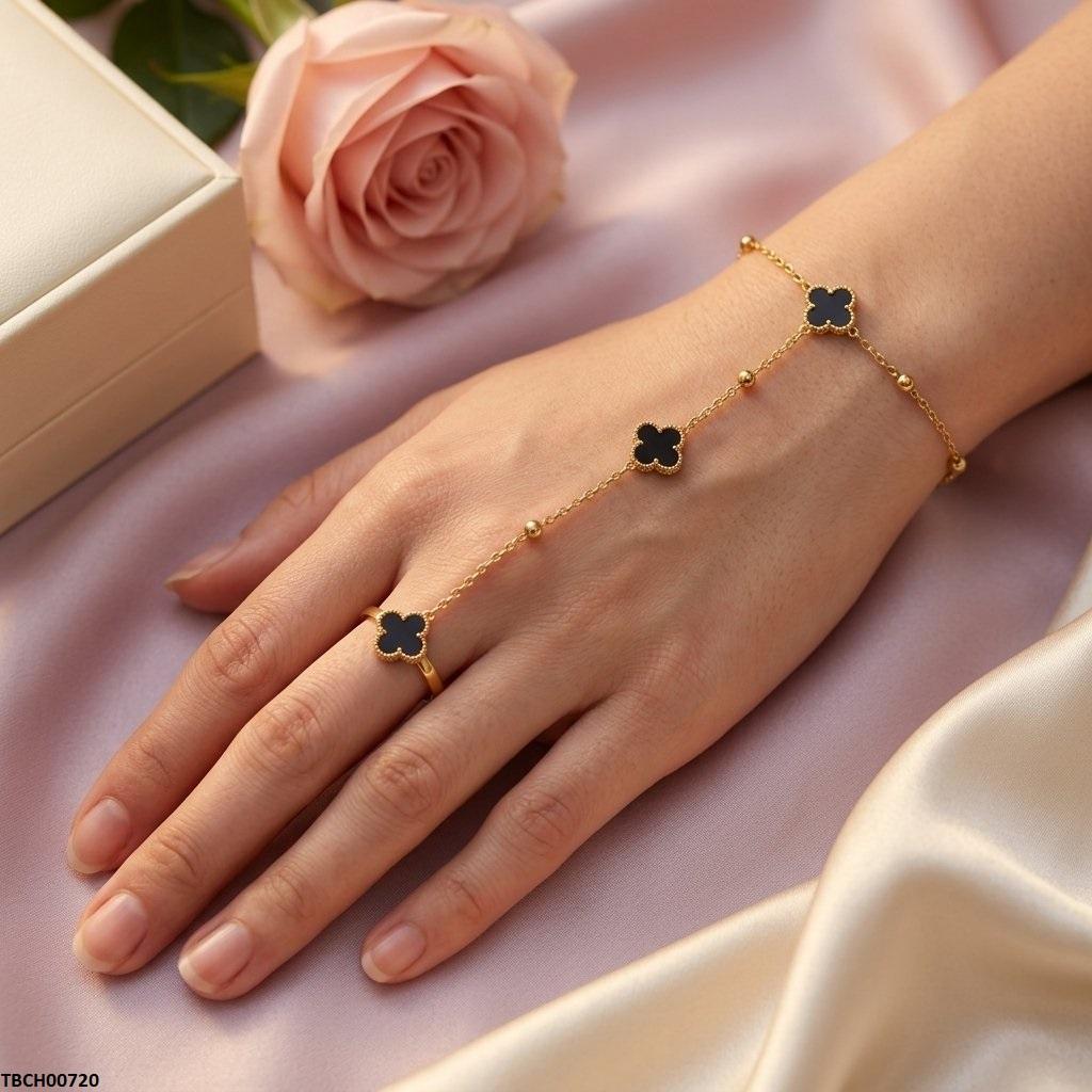 Stainless Steel Flower Angla Bracelet Adjustable