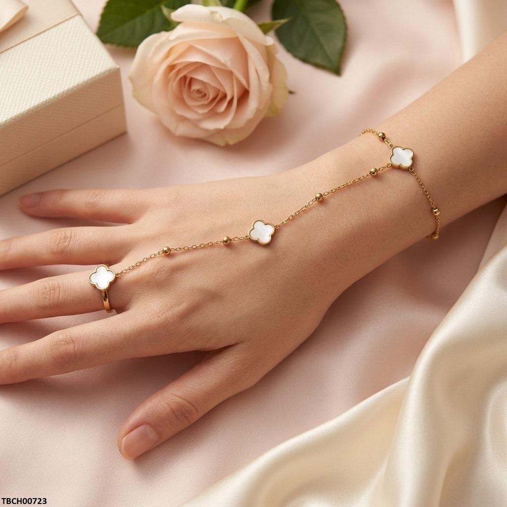 Stainless Steel Flower Angla Bracelet Adjustable