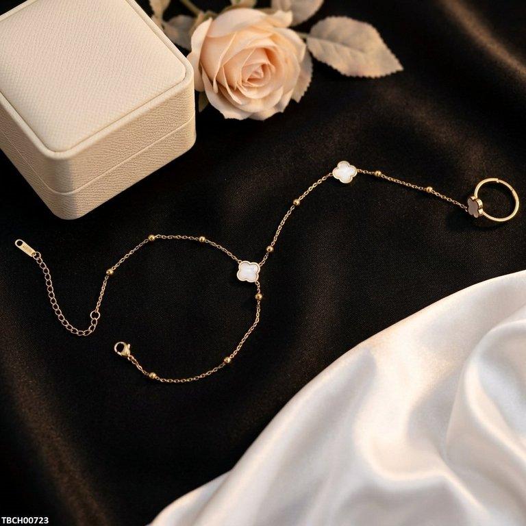 Stainless Steel Flower Angla Bracelet Adjustable