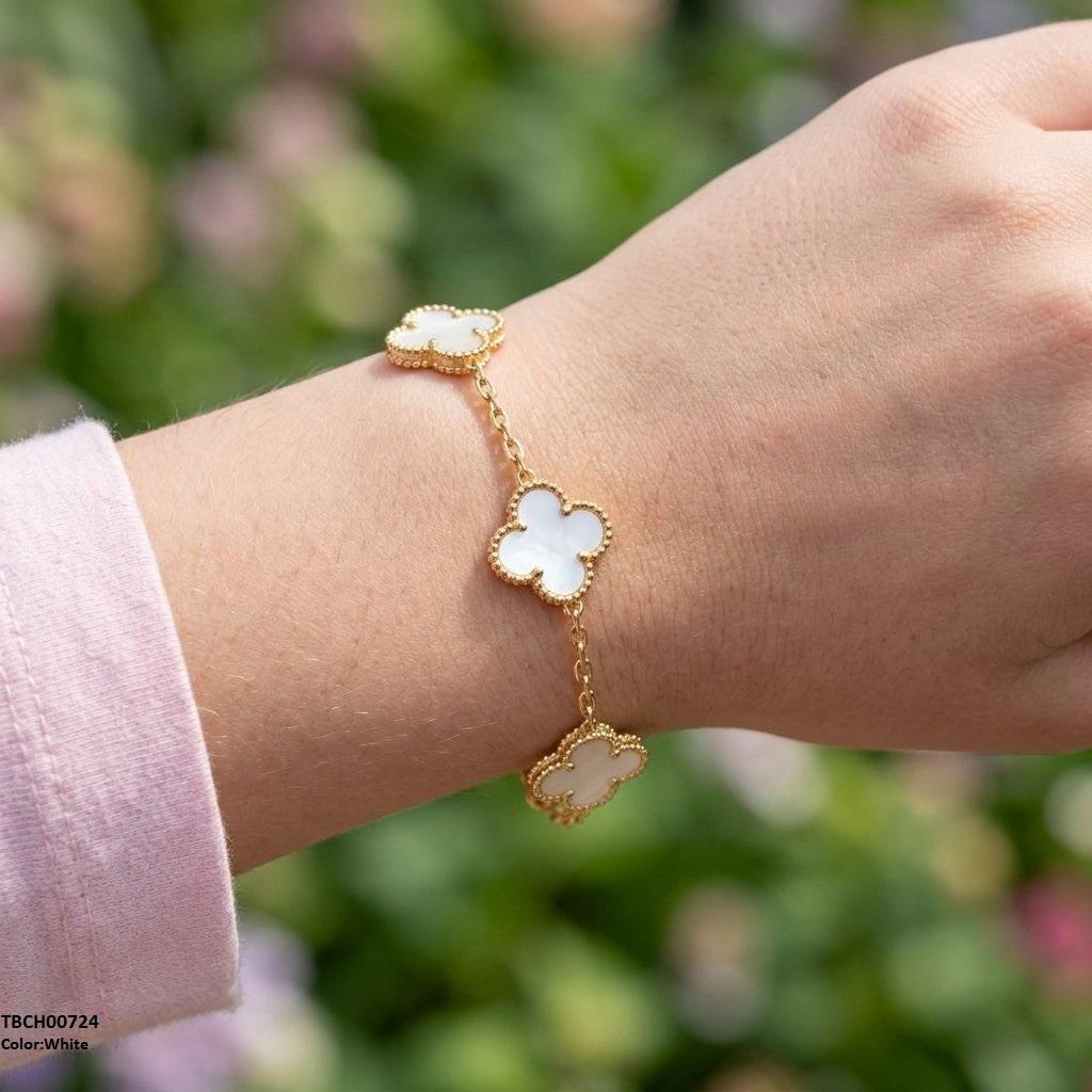Flower Stainless Steel Bracelet Adjustable
