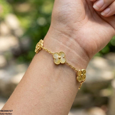 Flower Stainless Steel Bracelet Adjustable