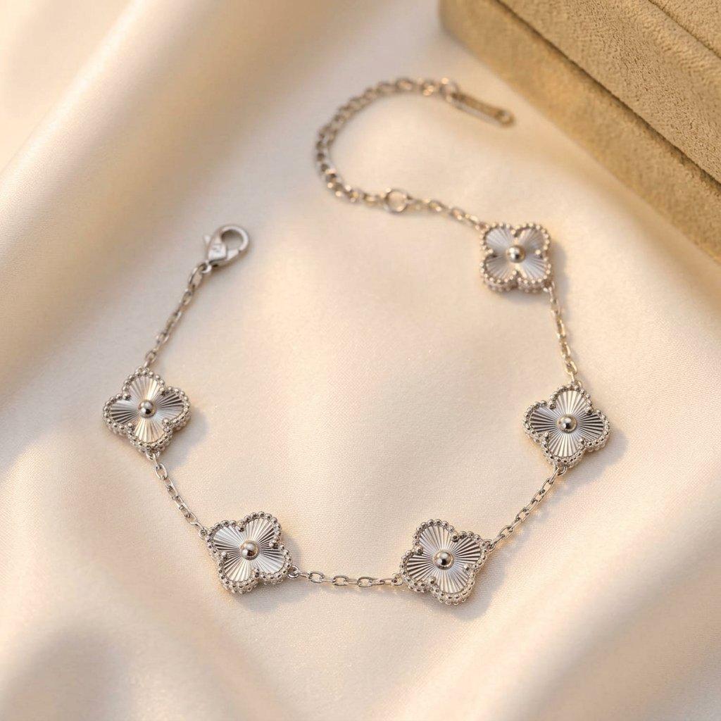 Flower Stainless Steel Bracelet Adjustable