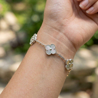 Flower Stainless Steel Bracelet Adjustable
