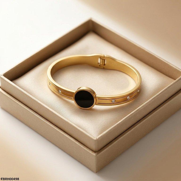 Stainless Steel Round Stone Bracelet
