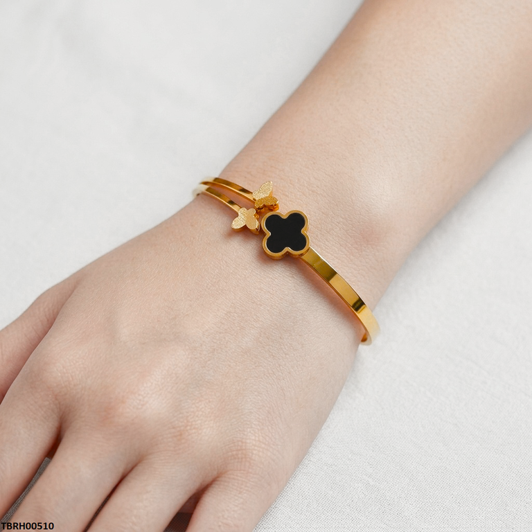 Round Butterfly Bracelet Stainless Steel Adjustable