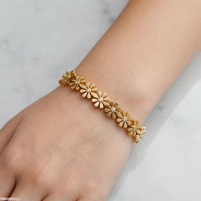 Round Flower Stainless Steel Bracelet