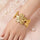 Floral Flower Cuff Stainless Steel Bracelet Adjustable