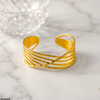 Crossover Cuff Stainless Steel Bracelet Adjustable