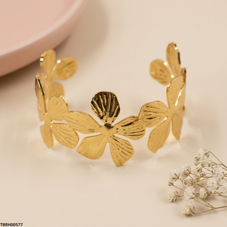 Flower Stainless Steel Bracelet Adjustable