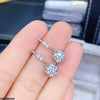 Round Zircon Stone Drop Earrings